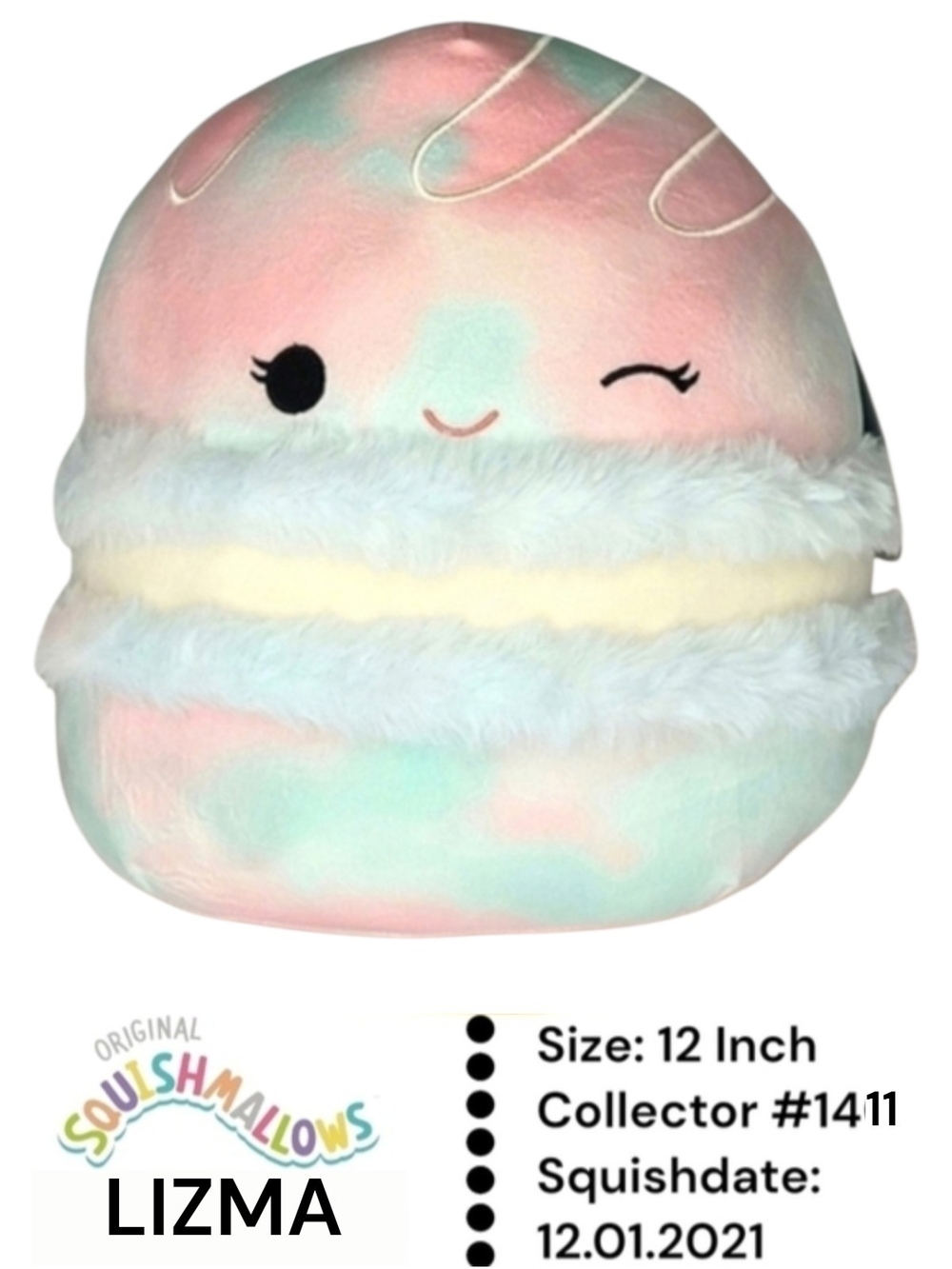 Squishmallows LIZMA 12" Rainbow Macaron